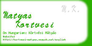 matyas kortvesi business card