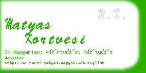 matyas kortvesi business card